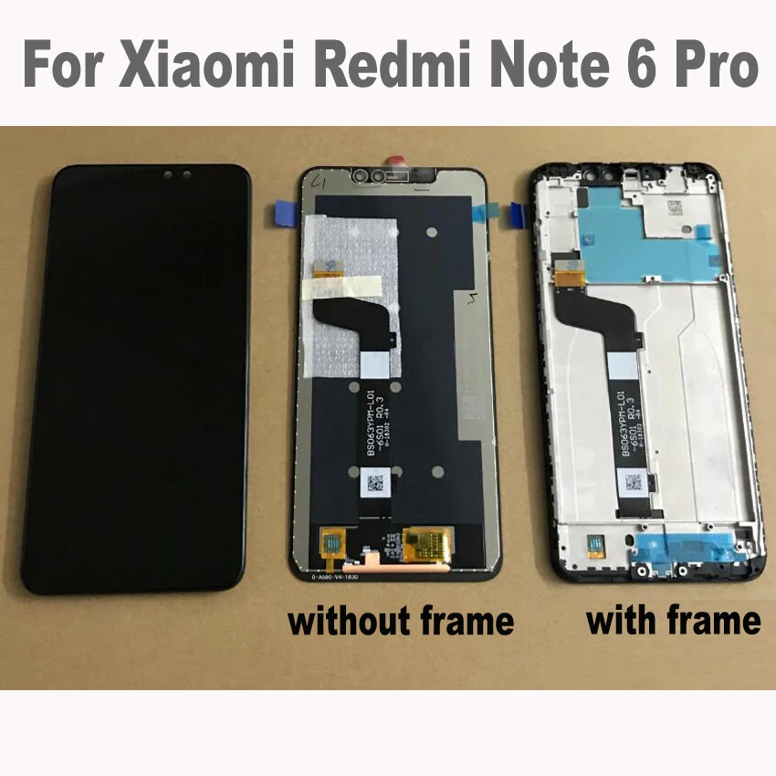 

Tested AAA Quality LCD + Frame For Xiaomi Redmi Note 6 Pro LCD Display Screen Replacement For Redmi Note 6 Pro panel Assembly
