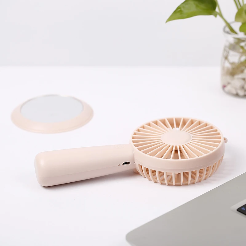 Портативный usb-вентилятор для зарядки, настольный вентилятор с воздушным охлаждением, двойной вентилятор для дома, студенческого общежития, прикроватный портативный зеркальный вентилятор