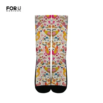

FORUDESIGNS Fashion Female Socks Funny 3D Animal Chicken Printed Warm Winter Women's Socks Woman Long Crew Socks for Ladies 2019