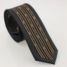 Yibei Coachella галстук чёрный; коричневый в Вертикальную Полоску шоколад бежевый пунктирная линия Галстуки мужской границы черный Gravata жаккардовые галстук