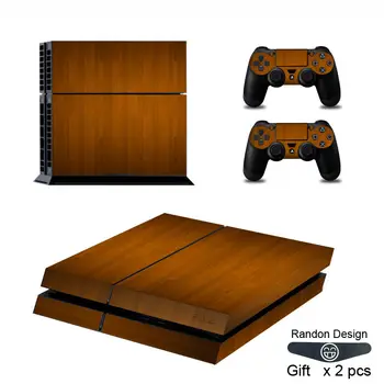 

For PS4 Sticker Slim Wood Grain Vinyl Skin Sticker Decal + 2 Free Controller Skins +1 Light bar sticker