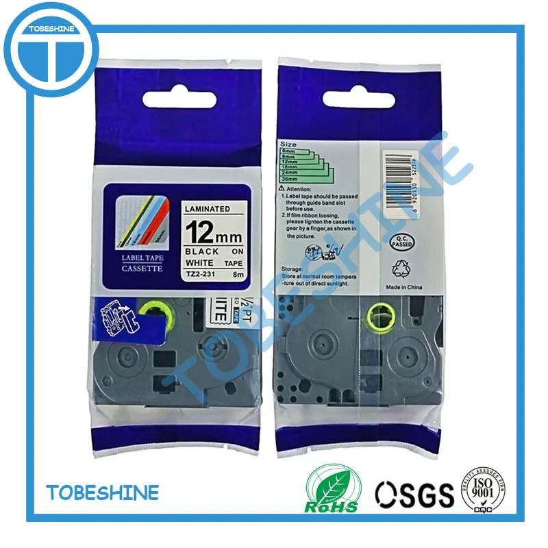 Совместимость TZ лента Tze231 tz231 Цзы 231 12 мм * 8 м черный на белом Tze-231 | Компьютеры и
