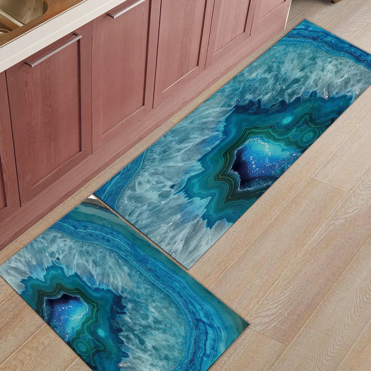 

Blue Crystal Marble Wild Agate1Bathroom Accessories Set Dirt Debris Mud Trapper Boot Shoes Scraper Area Runners Personalized