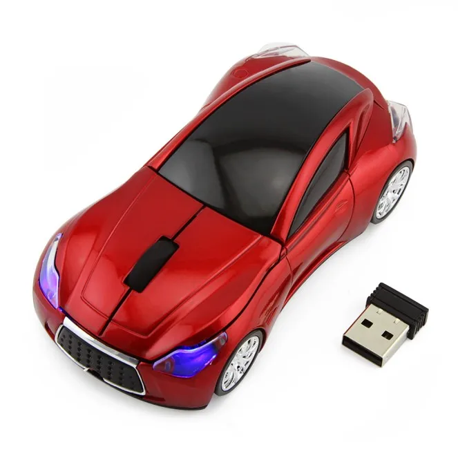 2,4 ГГц Беспроводная Автомобильная мышь с usb-приемником для ПК, компьютера, ноутбука, аксессуары - Цвет: Красный