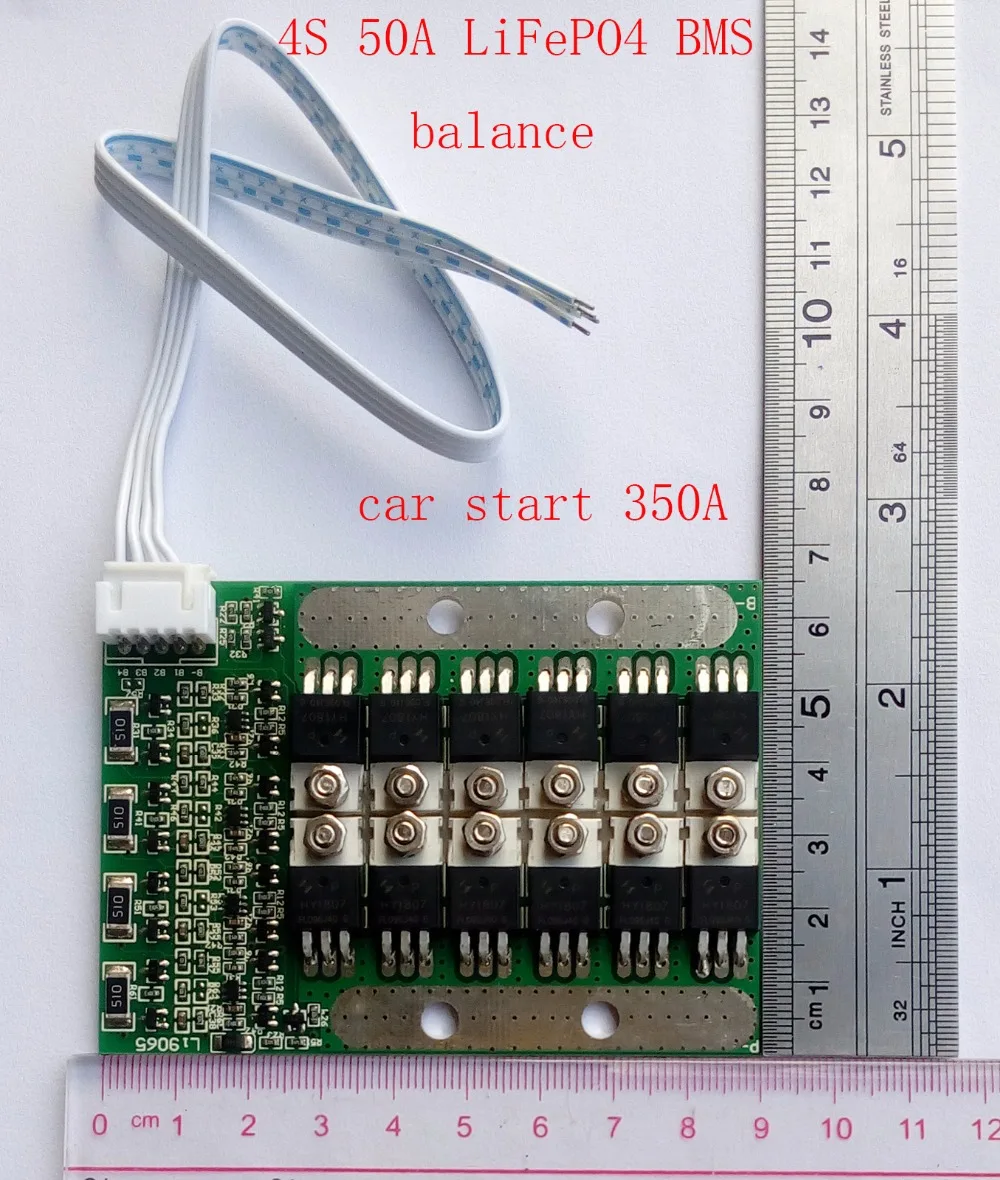 4S 50A LiFePO4 BMS/PCM/PCB плата защиты аккумулятора для 4 упаковок 18650 батарея ячейка w/баланс для автомобиля начинается 350A