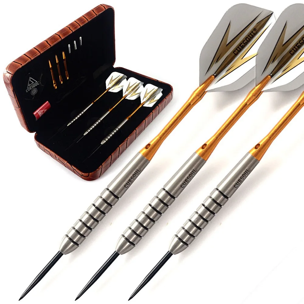 cuesoul-–-flechettes-en-acier-au-tungstene-darts-19grams-90-avec-etui-a-flechettes-orange