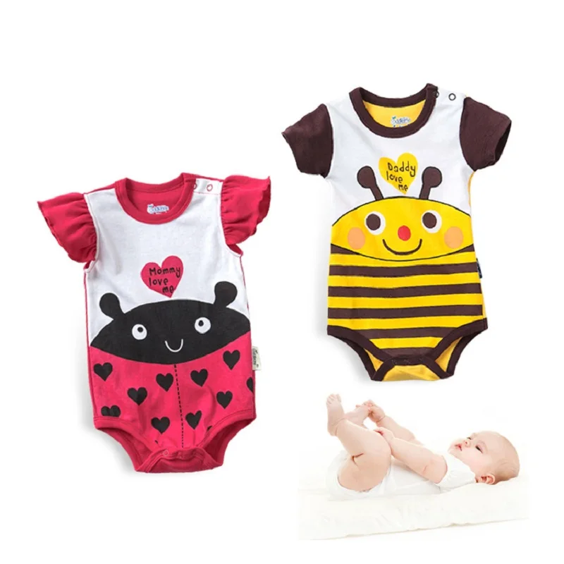 

Summer Baby Rompers Short Sleeve Cotton Triangle Animal&Cartoon Printed Baby Clothing Boys Girls Clothes Toddler Jumpsuits