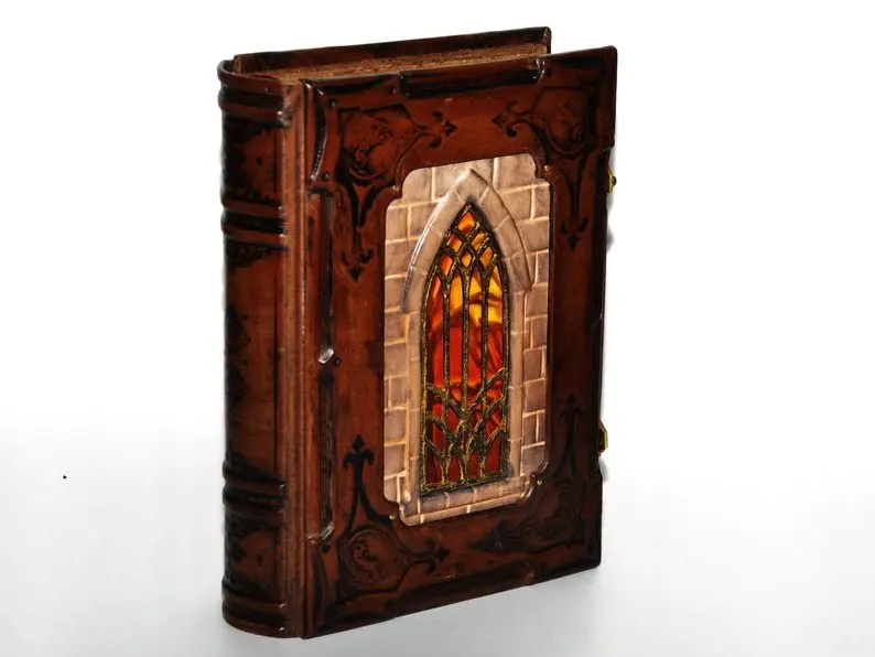 

FREE SHIPPING, Leather journal "A tale from Transylvania" Book of shadows blank book Gothic journal ooak leather journal
