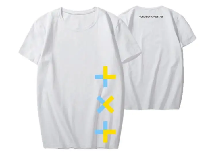 Kpop txt футболка с короткими рукавами и принтом логотипа и круглым вырезом для лета, модная свободная футболка унисекс, 5 цветов, футболки