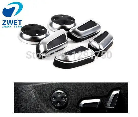 

ZWET Car For Audi A4 B6 A6 c6 chrome seat regulator chrome plated knob switch button For Audi C6 Q5 Q7 B6 B7