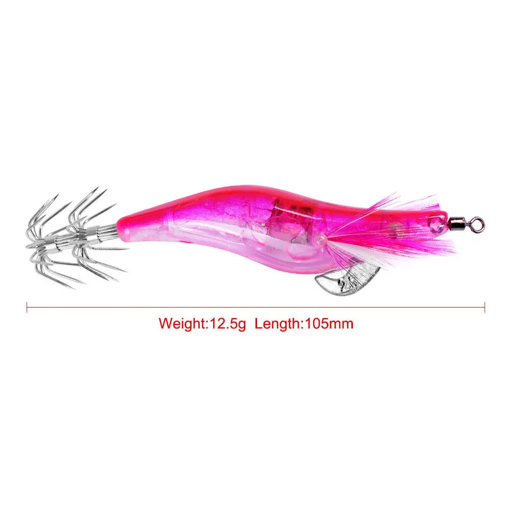 1PC LED Electronic Light Prawns Curls Squid Jigs Bait Bass Lure Fish Equipment Lures For Fishing D30