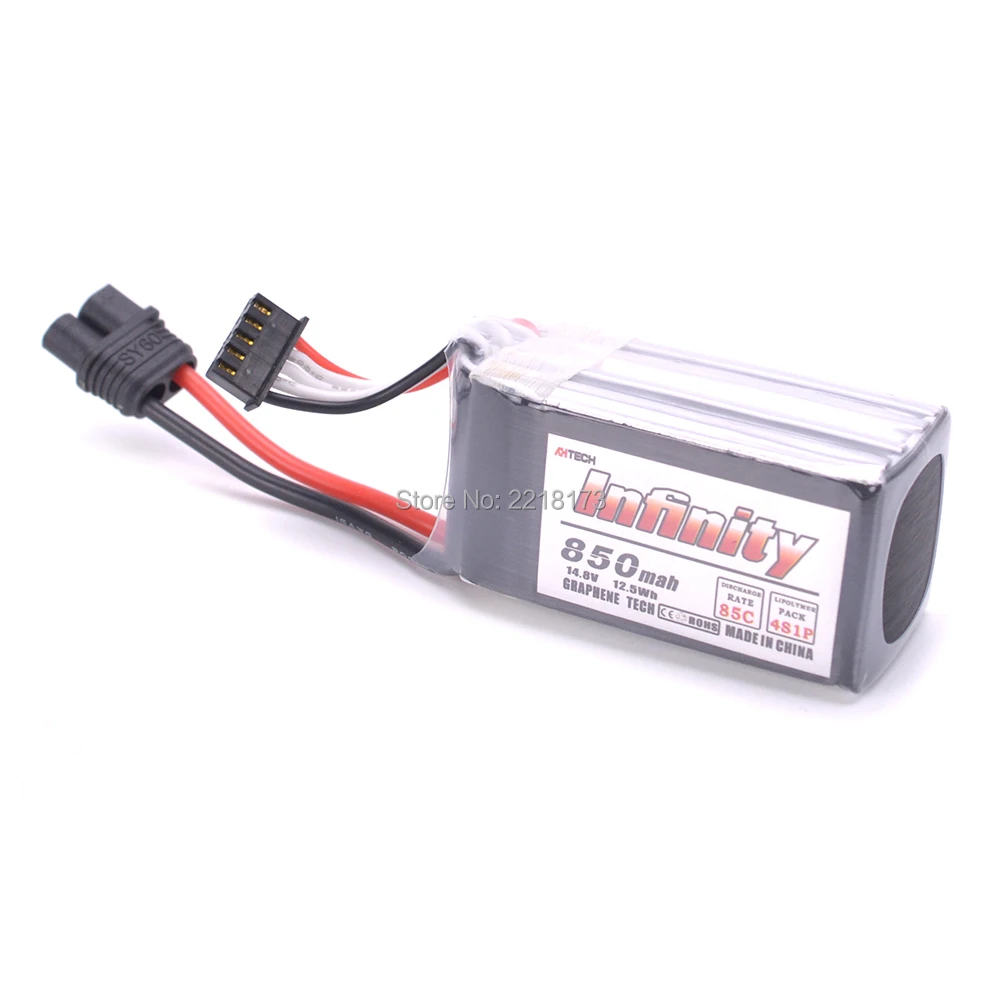 

14.8V 850mah 85C 4S1P Graphene For Infinity LiPo Battery Support 15C Boosting Charge For Rc Models part