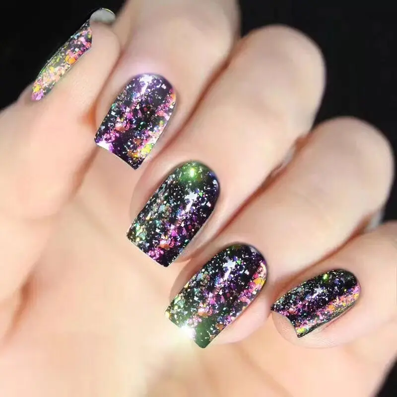 

0.2g/box Laser holo Flakes for Nails Sequins Holographic Glitter Powder Galaxy Holo Nail Bling Rainbow Nail Art Paillettes