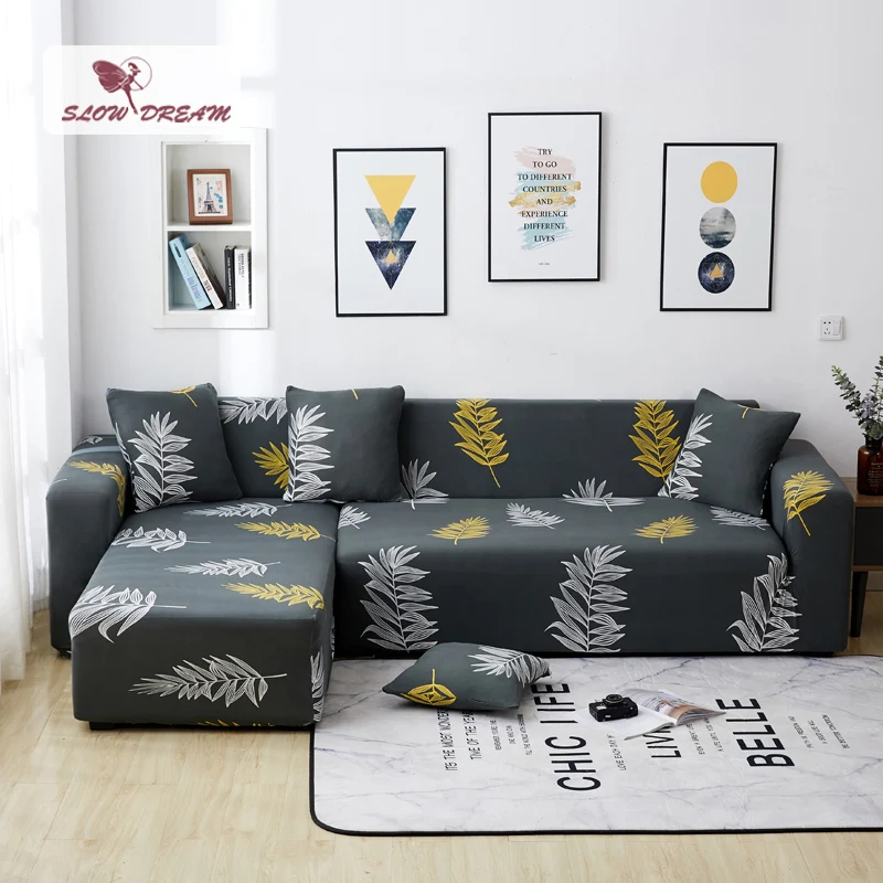

Slowdream Leaf Anti-Dirty Sofa Cover Decor Home Seat Nordic Cape On The Sofa Stretch Elastic Couch Cover Removable Slipcover