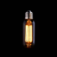 Vintage largo LED filamento de la bombilla de luz 6W 2200K oro Edison Dimmable T45 lámpara con forma de tubo de iluminación decorativa
