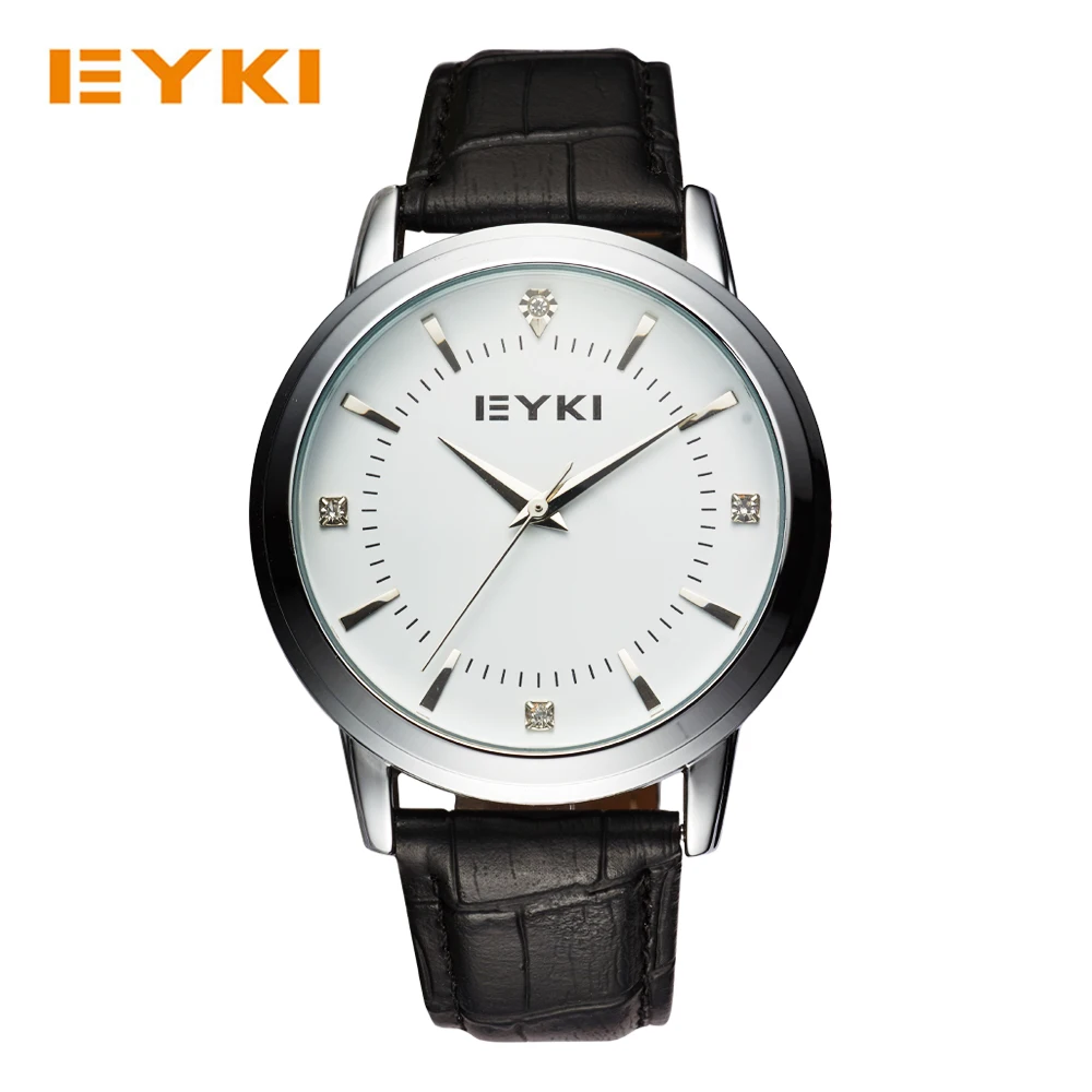 Relogio masculino EYKI Для мужчин часы простые модные уникальные Дизайн черный Кофе