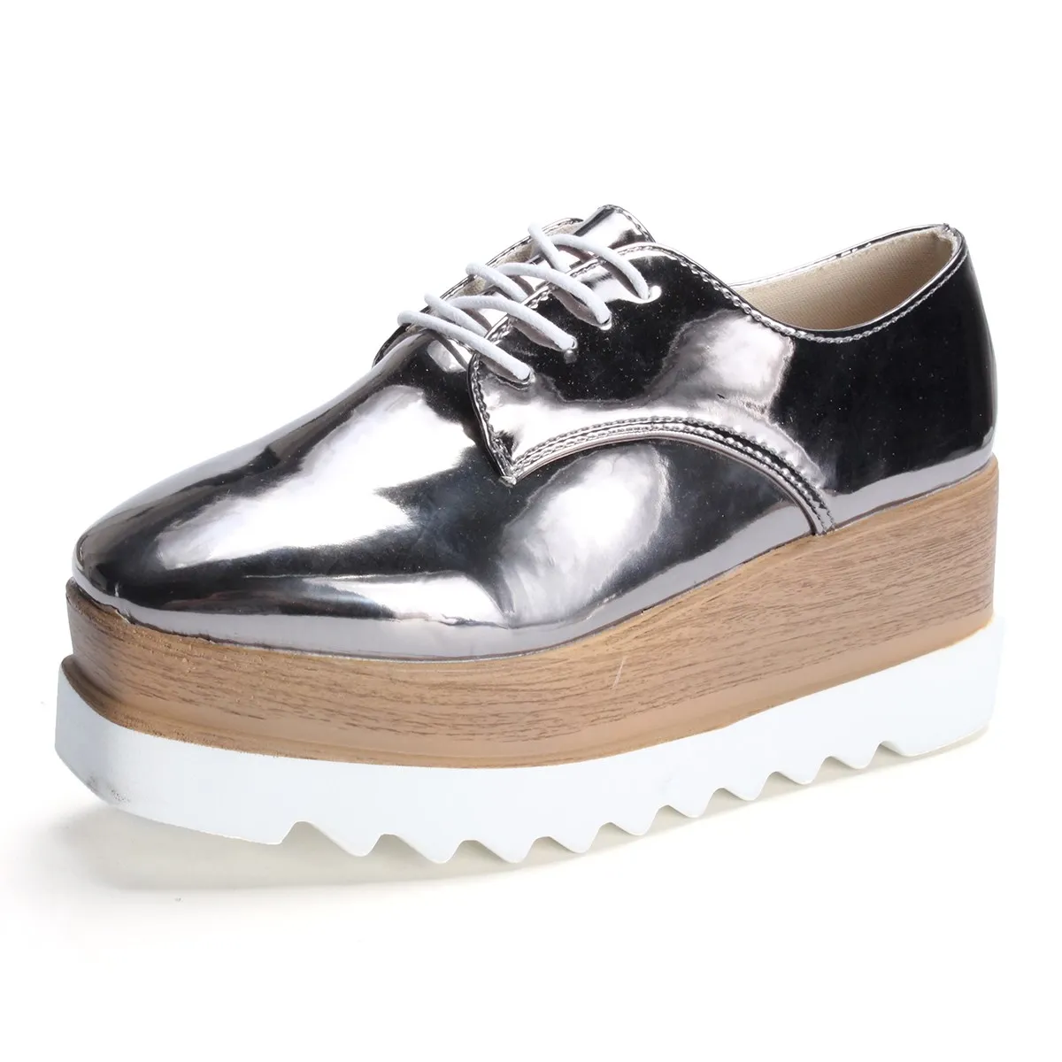 silver lace up brogues