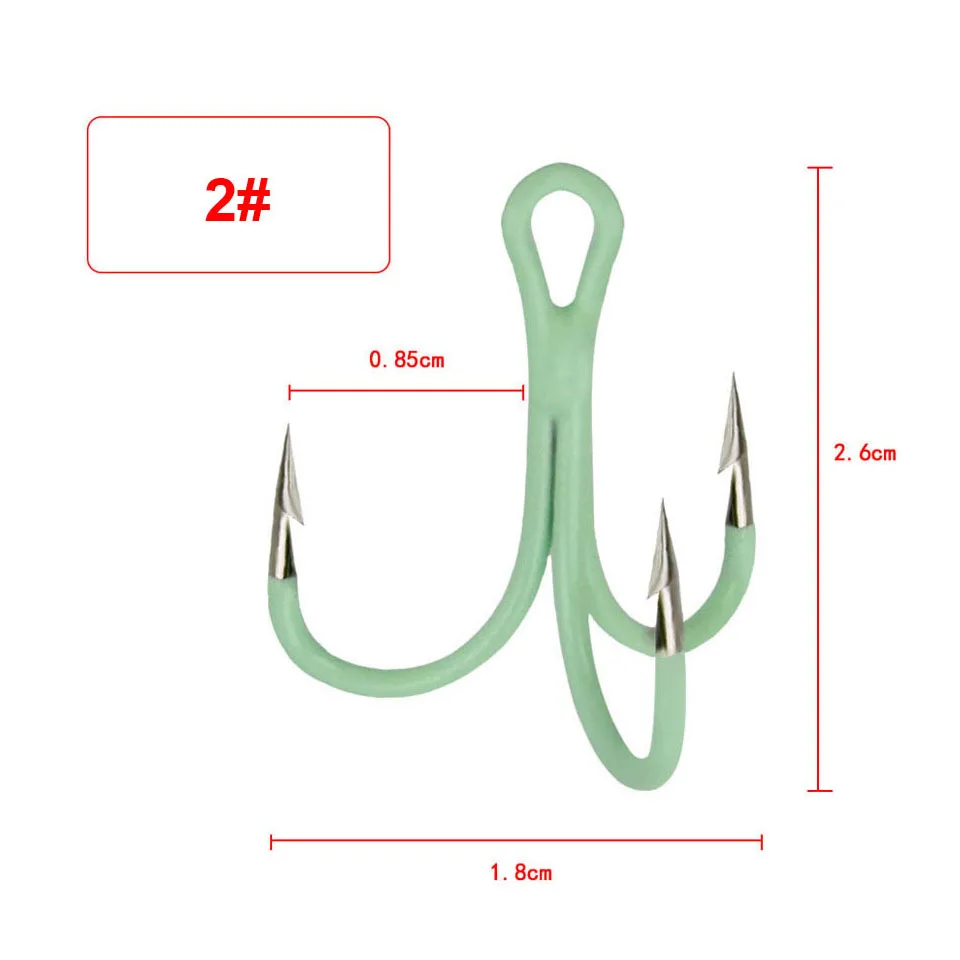 10 шт./партия рыболовные крючки морские светящиеся 2#/4#/6#/8#/10# рыболовные крючки с двойным рыболовным крюком джиг медленный крючок для рыбалки
