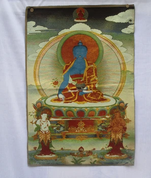 

Collectible Traditional Tibetan Buddhism in Nepal Thangka of Buddha paintings ,Big size Buddhism silk brocade painting p002626