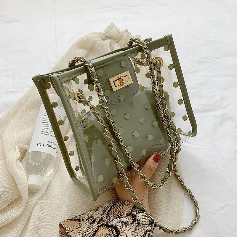 

Summer Transparent Shoulder Bag Women Messenger Bag Chain Fashion Jelly Flap Lady Handbag Famous Brand Designer Crossbody Bag