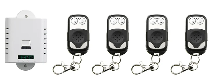

AC85V 110V 120V 220V 250V 1CH 1Channe Radio Remote Control Switch Receiver 4* Metal Push Button Transmitter Learning Code