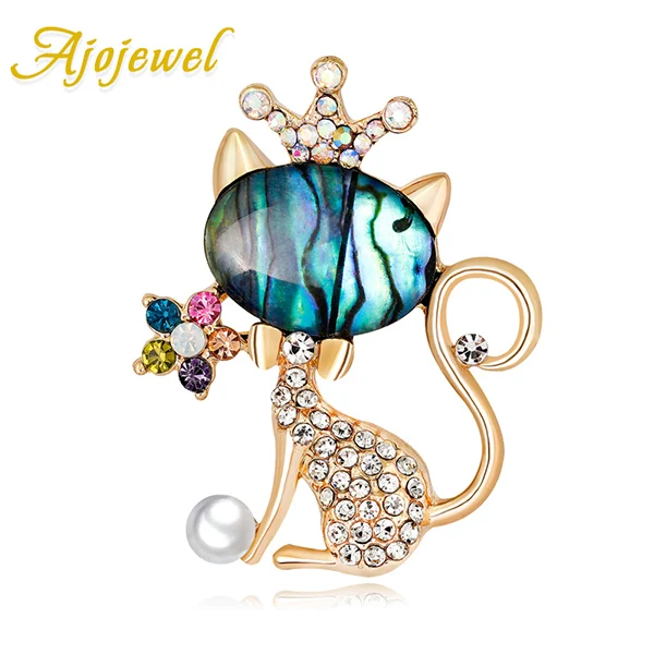 Модное ajojewel, голубая раковина, король кошек, брошь, булавки для женщин, мужчин, костюм, воротник, насекомые, аксессуары, ювелирные изделия для женщин и детей - Окраска металла: AL335