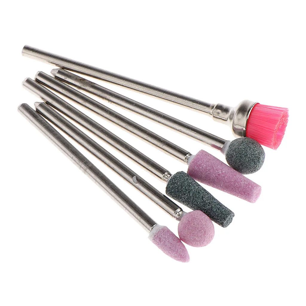 Cuticle Nail Drill Bits Set 6PCS Silicon Carbide Nail Files Bit Manicure Pedicure 3/32 inches
