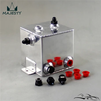 

2L Universal Aluminium 2 Litre Swirl Pot Fuel Polished Surge Tank+Fitting