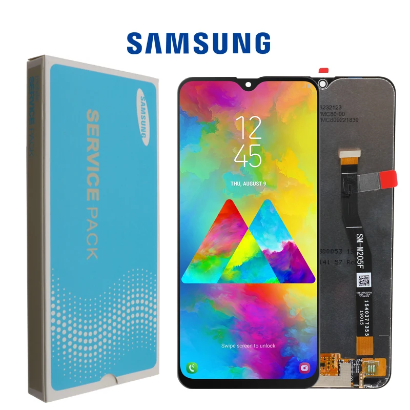 Супер AMOLED 6,3 ''lcd для SAMSUNG Galaxy M20 SM-M205 M205F lcd дисплей кодирующий преобразователь сенсорного экрана в сборе запасные части