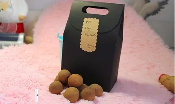 

Free shipping .16*10*6cm small size Black Kraft Paper cracker Bag,DIY Candy packaging boxes,200piece\lot