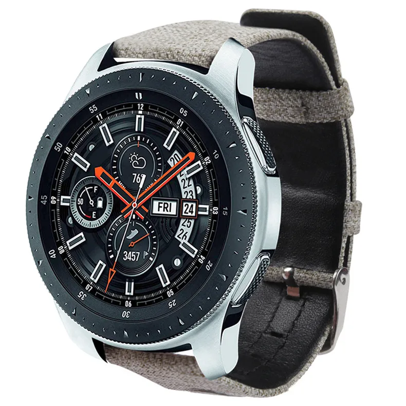 Хохлатая нейлон + кожа Шестерни s3 ремешок для samsung Galaxy часы 46 мм huawei Watch gt strap 22 мм группа холст ремень