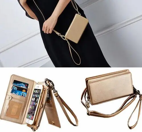 

4-in-1 fashion lady Luxury Women Wallet Phone Bag 4.7" 5.5" Leather mobile phone Case with card slots For iPhone 7 6 6s Plus
