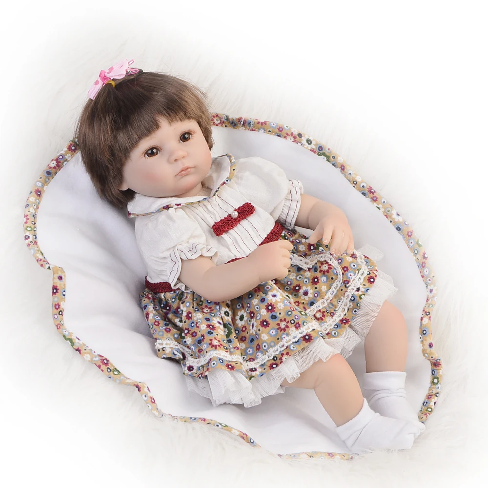 

Hot Sale Realistic Baby Dolls Reborn Girl 16'' Lifelike Soft Silicone Babies Reborn Baby Doll Toys For Children Christmas Gift