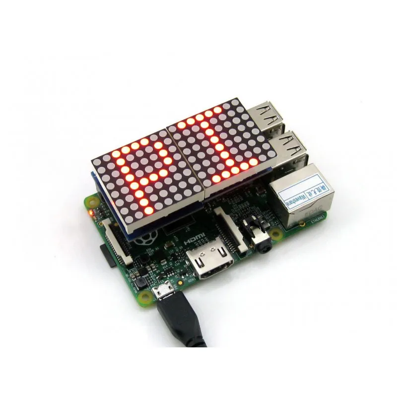 

MAX7219 Control Red 8x8 DOT LED Matrix Display Designed for Any Revision of Raspberry Pi Model A+/ B/ B+ 2 B /3 B