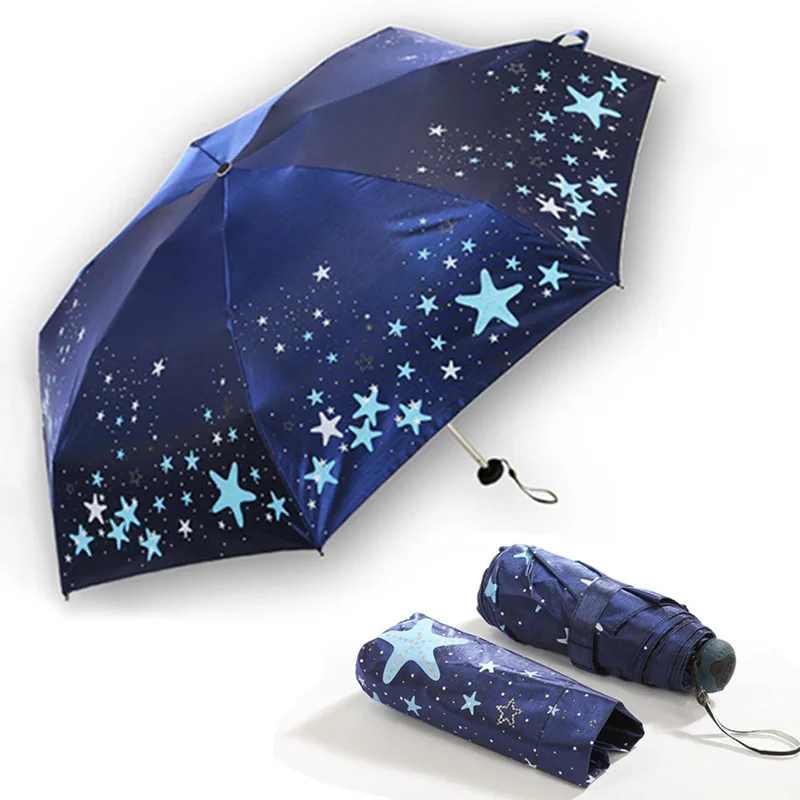 NEW Ultra light Umbrella Rain Women Anti UV Mini Five folding Umbrella