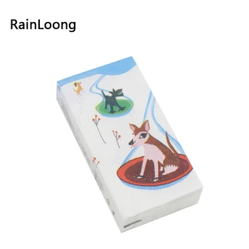 

[RainLoong] Animal Printed Pocket Napkin Tissue Handkerchiefs Paper For Decoration Personal Care 21*21cm 5packs (10pcs/pack)