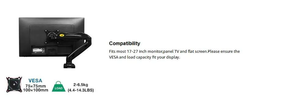 F80 настольная подставка для монитора 17-2" Компьютерный монитор держатель Arm газовая пружина полное движение гибкий ТВ монитор крепление загрузка 2-6,5 кг