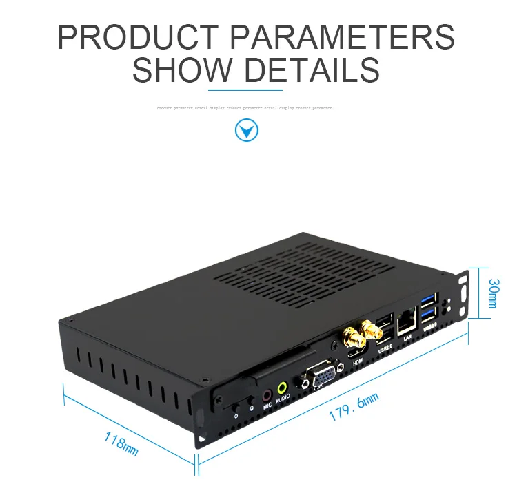 Новейший 30 мм OPS компьютер мини ПК с Intel I3-4010U/I5-4200U/I7-4500U cpu/VGA/HDMI/4* USB/RJ-45