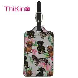 Thikin Dachshund шаблон багажная бирка Женские аксессуары для путешествий чемодан из искусственной кожи ID адрес держатель багажная посадочная