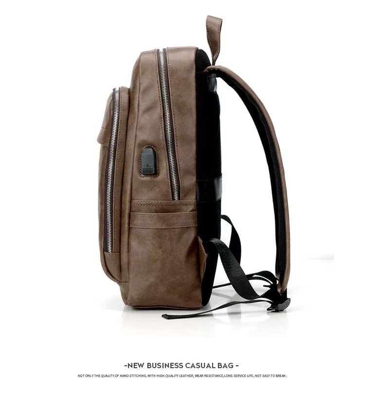 Рюкзак из искусственной кожи, роскошная сумка-мессенджер для ноутбука, вместительная брендовая деловая мужская сумка, офисный мужской повседневный рюкзак