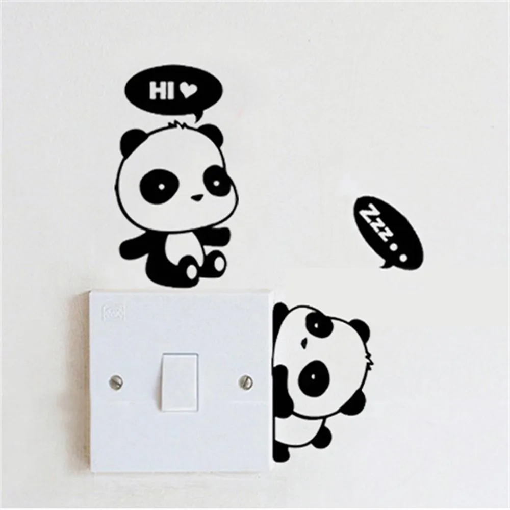 Прекрасный 3 шт коробка панда переключатель на стену с наклейками Окно Стекло для детской комнаты плакат, Декор для дома