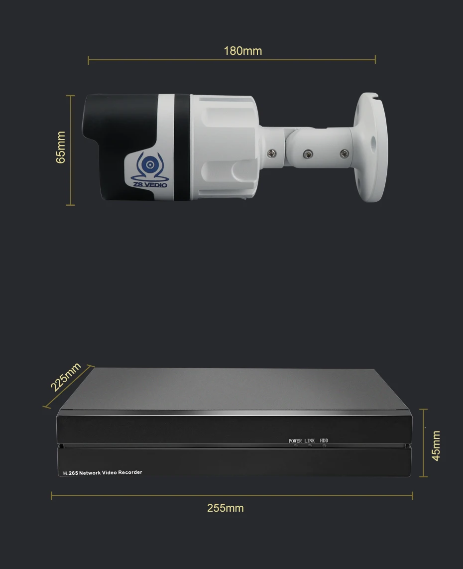 ZSVEDIO H.265 5MP POE ip-камера с аудио 4ch poe Комплект 8ch POE система NVR plug and play Камера Видеонаблюдения poe Система