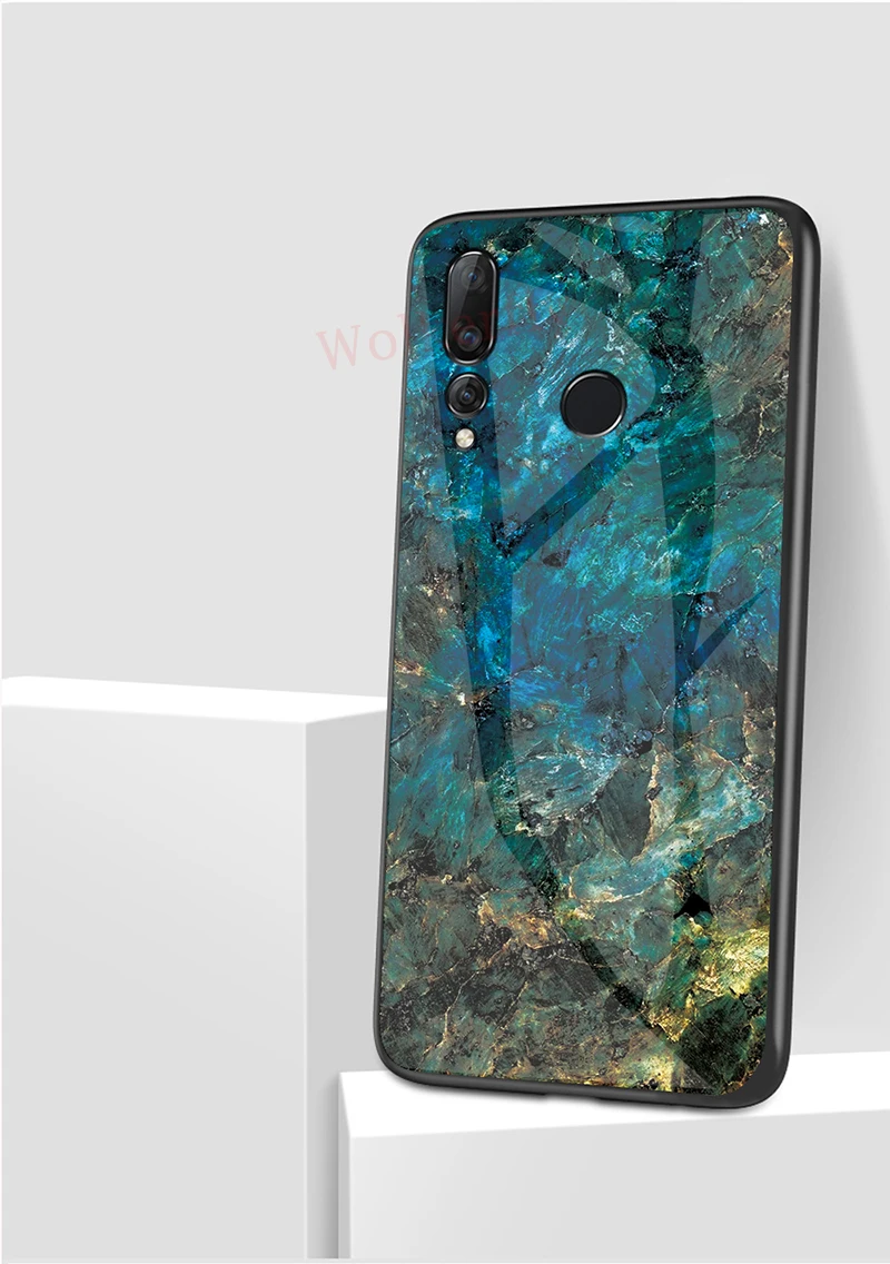 Мраморный чехол из закаленного стекла для huawei P30 Pro mate 20 P20 P10 Lite Y6 Y7 Prime Y5 Y9 на Honor 8X 8A Pro P Smart Cover