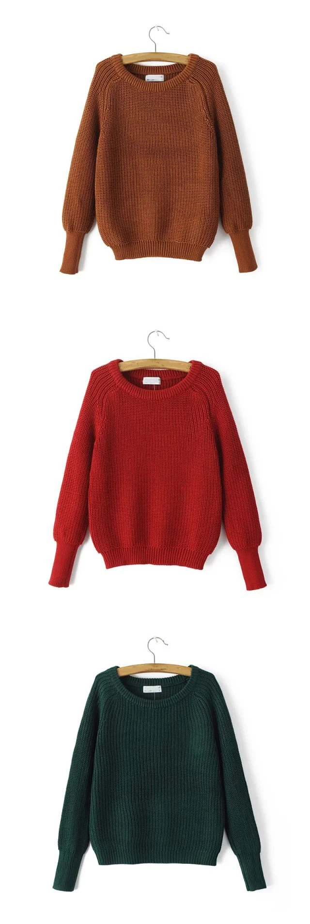 HCYO 2018 Autumn Winter Sweater Women Solid Color Female Pullover Jumper Long Sleeve O-Neck Knitted Tops Out (4)
