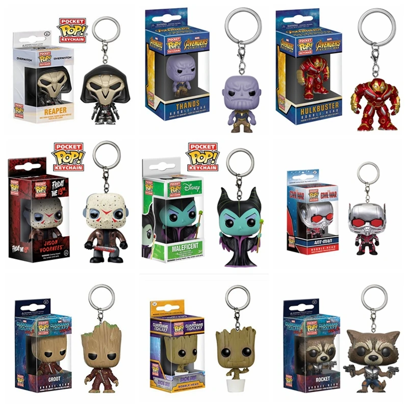 

HOT Funko POP/Marvel Avengers/Wonder Woman/Guardians of the Galaxy/Alien Action Figure Model Dolls PVC toy Pendant Keychain
