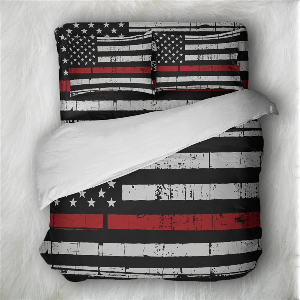 الأمريكية العلم طقم سرير نجوم المشارب العلم تصميم مجموعة غطاء لحاف الملك الملكة الفراش الاستقلال يوم أغطية ديكور غرفة نوم