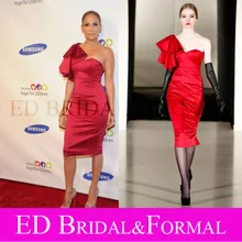 Jennifer Lopez Roter Schulter Cocktailkleid Abendkleider