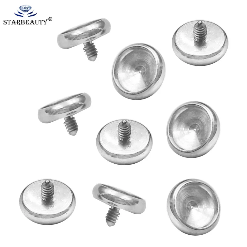 

10Pcs G23 Titanium DIY Top Part for Micro Dermal Anchor Material For Skin Diver Implants Jewelled Sexy Body Piercing Hide Rings