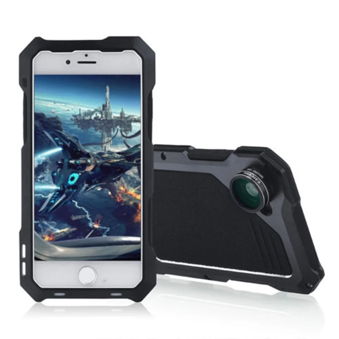 Phone Case For iPhone X XS Max XR Waterproof Shockproof Metal Case Cover+3 Camera Lens Capa For iphone 7 8 plus 6 6S plus Fundas