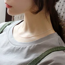 Модная бижутерия Femme Настоящее серебро 925 проба змея цепи Чокеры ожерелья для женщин Свадебные украшения воротники, воротник